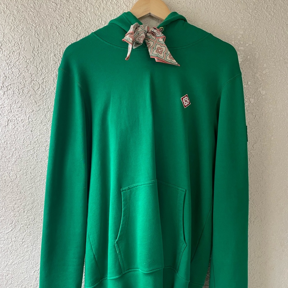 Casa Blanca Green Silk Hoodie French Terry